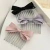 Pente Elegante de Fita Estilo Coreano com Laço 3D, Novo Garfo de Pente Versátil para Inserir, Ferramenta de Penteado para Gerenciar Fios Soltos, Presilha de Cabelo