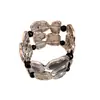 Pulsera elástica redonda geométrica vintage, pulsera de estilo minimalista moderna y única con sentido del diseño, joyería de nicho