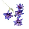 Ornamento Artificial de Lírio de 4 Cabeças com Pétalas Duplas para Decoração de Casa Flor Artificial Adereço de Fotografia Buquê Cenário para Vitrine Decoração de Flor Artificial