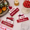 Adornos decorativos acrílicos personalizados transfronterizos, coche rojo en forma de corazón, regalo rojo para el Día de San Valentín, soporte de escritorio para el hogar