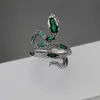 Anel de Cobra Vintage Desgastado Anel Largo Distintivo Ajustável para Homens e Mulheres Anel de Dedo de Nicho Nova Artisticidade