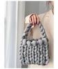 Lana islandesa super gruesa bolsa tejida a mano para manualidades bolsa terminada bolso de mensajero coreano para llevar a mano al por mayor de fábrica para mujer