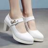Zapatos de Tacón Medio Grueso Modelo Primavera y Otoño 2025 para Mujeres de Mediana Edad y Mayores, Zapatos Profesionales de Trabajo, Tallas Grandes 40-43