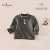 MsPualaOutono nova coleção: Roupa infantil Classe A, gola semi-alta, blusa de manga longa para bebê menina com laço