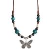 Collar de mariposa de cerámica de estilo étnico retro artístico, suministro de fábrica, colgante de nicho de estilo chino para mujer, collar a juego