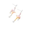 Brincos de Estrela de Quatro Pontas com Gradiente Doce e Fresco para Meninas, Estilo Fresco, Fofo, Nicho, Brincos Dopamina, Versátil, Simples, Elegante