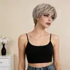 Peluca de comercio exterior AliExpress para mujer, cabello corto, moda europea y americana, peluca de fibra química color oro claro para mujer, fabricantes transfronterizos, venta al por mayor en wish