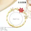 Artículo más vendido transfronterizo: Pulsera Minimalista Europea y Americana de Copo de Nieve con Circonita para Mujer, Versátil Cobre Chapado en Oro con Incrustaciones de Circonita, Joyería de Mano de Lujo Ligero