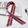 Lenço de Seda Estreito Estilo Europeu e Americano Chique Fita Estampada Lenço Veludo Fino Fashion Retrô Lenço Faixa de Cabelo Feminina Gravata Bolsa