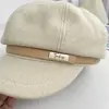 Nuevo Estilo Retro Británico Color Sólido Tacto de Alta Gama Cómodo Sombrero Octagonal para Mujer Otoño Invierno Atmósfera Versátil Sombrero Artístico de Pintor