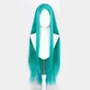 Peluca Pelo Largo Liso Cosplay Universal Raya Media Pelo Largo Liso de Colores Tocado 100cm Anime Hombres y Mujeres Cos