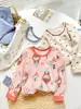 Pijamas para niños Algodón puro Ropa de otoño y conjunto de pantalones Ropa interior térmica para bebés y niñas Capa base para niños pequeños Suéter de algodón