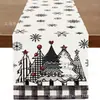 Amazon Transfronterizo Nuevo Camino de Mesa Navideño, Venta Directa de Fábrica Mantel con Estampado de Árbol de Navidad y Papá Noel