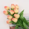 Tulipán de Simulación PU Sintético Flor Artificial Soportes Colores Boda Decoración Suave Fábrica de Arte Floral Suministro al por Mayor