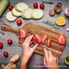 Tabla de cortar exclusiva de madera de acacia transfronteriza, plato para bistec para cocina occidental, tabla de cortar para charcutería y frutas con asa, tabla de cortar de madera para pan