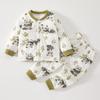 Conjunto de Ropa de Otoño para Bebé Ropa de Primavera y Otoño para Bebés Niños y Niñas Pijamas de Algodón Puro Ropa Exterior Infantil Ropa Interior Térmica