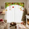 Compra urgente transfronteiriça de cortinas translúcidas populares com estampa digital TEMU Venda quente de Natal drop-shipping Cortinas translúcidas para janela de árvore de Natal