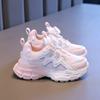 Tênis Esportivo para Meninas 2025 Primavera Novo Respirável Corrida Sapatos Infantis Botão Giratório Meninas Princesa Papai Sapatos de Malha