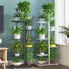 Soporte para Flores para Uso en Interiores del Hogar, Estante de Almacenamiento con Ruedas de Pie para Balcón, Estante Colgante Multicapa de Hierro Forjado para Macetas de Sala de Estar, Soporte para Flores para Plantas Verdes