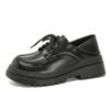 Zapatos Jk de Colegio con Cordones Primavera Retro Flats para Mujer Nuevos Casuales de Suela Gruesa Estilo Británico Zapatos Pequeños de Cuero para Mujer Cuero Genuino