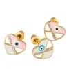 Pendientes de Gota de Aceite con Zirconia Ojos de Amor Chapados en Cobre Oro 18K Distrito Lu Pendientes Avanzados de Nicho Femeninos Explosión Transfronteriza