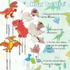 Juego de campanas de viento de dinosaurio para niños, campanas de viento de dinosaurio DIY de madera pintada, manualidades en madera adecuadas para decoración del hogar