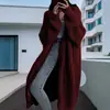 Nuevo suéter casual cruzado de longitud media para mujer, otoño e invierno, ajuste holgado, chaqueta cárdigan de punto versátil para mujer de talla grande
