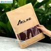 Bolsa de Embalaje Gruesa Personalizada para Ropa Bolsa Base para Camiseta Camisa de Manga Corta Ventana Abierta Bolsa de Papel de Algodón Embalaje para Toallas Bolsa de Papel Kraft con Cremallera