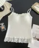 Nuevo Camisole Versátil de Primavera/Verano con Ribete de Encaje Francés y Escote Bardot, Nuevo Básico de Tirantes