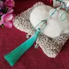 Yixiangfei hebilla de seguridad de tres colgantes borla 12 cm borla cheongsam vestido cara de caballo colgante de jade decoración colgante de cintura tapeta de presión paso prohibido