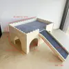 Juguetes de Madera para Hámster, Suministros para Escondite de Hámster Dorado, Artículos de Decoración para Nidos Pequeños, Productos de Casa Multifuncionales Duraderos Resistentes a la Mordida