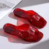 Novos chinelos de plástico para banheiro, sapatos de cristal de verão, desodorante transparente antiderrapante feminino, geleia de plástico