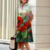 2026 Amazon Nuevo Producto Vestido Camisa de Moda Suelto con Botones de un Solo Botón para Mujer Urbana Estampado