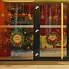 Nuevo Anillo Dorado Colgante de Navidad Decoración de Fondo Festivo para Ventana de Navidad Pegatinas de Pared Puertas y Ventanas Pegatinas de Año Nuevo ABQ5002