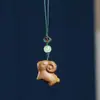 Sándalo Verde Palo de Rosa Barbie Sandalwood Corazón Tallado Oso Oveja Gato de la Suerte Cadena para Teléfono Móvil Colgante de Joyería para Mochila de Pareja