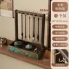 Estante de almacenamiento de madera maciza para pinceles, estante colgante de escritorio, porta pinceles para escritorio, expositor multifuncional para papelería de estudiantes