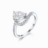 Anel de alta qualidade em forma de gota de corte de flor de gelo de prata esterlina 925 1.5ct tesouro de cor de alta qualidade 6 * 9 anel de diamante de alto carbono