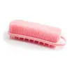 Escova de Banho Popular de Silicone com Formato de Praça Transfronteiriça, Dupla Face de Uso Duplo com Argola para Esfoliação das Costas e Massagem, Escova de Silicone para Lavar Cabelo e Banho