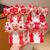 Diadema Roja de Año Nuevo para Niños Pasador Antiguo para el Cabello Accesorios para el Cabello de Niñas Hanfu Borla Súper Hada Lote de Pasadores Chinos Nuevos