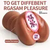 Brinquedo Sexual Masculino com Canais Duplos para Estimulação Vaginal e Anal, Copo de Masturbação Orgásmica, Produto para Adultos