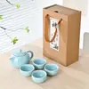 Esmalte de Color Juego de Té Olla Xishi Traje Juego de Pequeños Regalos Una Olla y Dos Tazas Cerámica Portátil de Horno Fijo