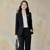 Outono/Inverno 2026 Novo Terno para Entrevista de Estudante Universitário Conjunto de Blazer e Calça Cinza para Mulheres Venda por Atacado
