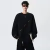 Moletom Bordado Tie-Dye Americano Masculino Outono 2026 Novo Solto Casual Gola Redonda Manga Longa Camiseta Design Moderno Top