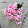 Simulação transfronteiriça de 5 garfos, flor de lótus saussurea, decoração para casa, arranjo de flores de hotel, arranjo de paisagismo ao ar livre, flor falsa, flor de seda, atacado