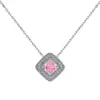 Joyería de Fábrica Juego de Tres Piezas de Plata de Ley S925 de Lujo con Microincrustaciones de Diamante de Alto Carbono Cuadrado, Pendientes, Collar y Anillo