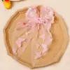 Presilha de Cabelo Infantil com Laço Acessórios de Cabelo para Menininha Adereço de Cabeça Laço 3D de Camada Dupla Fita de Renda Presilha de Cabelo para Fotografia
