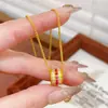 Colar Passepartout com pingente de diamante rosa dourado de areia de longa data corrente para clavícula antiga de alta qualidade presente