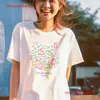 220g Camiseta de Verano Colorida Pareja de Gatos Camiseta para Hombre Blanca Negra Gris Holgada
