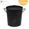 Cubitera blanca con tapa se puede equipar con pala de aluminio metal negro espolvoreado doble pared cubitera de bar