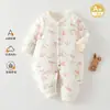 Macacão de bebê, Classe A, acolchoado 40g, unissex, sem costura, macacão de abertura frontal, macacão engrossado para engatinhar, roupas de bebê para outono e inverno